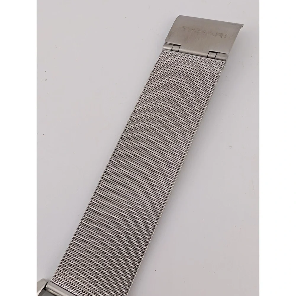Tahari Watch Men 45mm Case Blue Dial‎ Mesh Metal Adjustable Band- New Battery